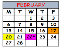 District School Academic Calendar for Oceanway School for February 2023