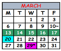 District School Academic Calendar for J. Allen Axson Elementary School for March 2023