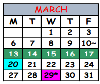 District School Academic Calendar for Sallye B. Mathis Elementary School for March 2023