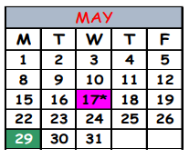 District School Academic Calendar for Jean Ribault Middle School for May 2023