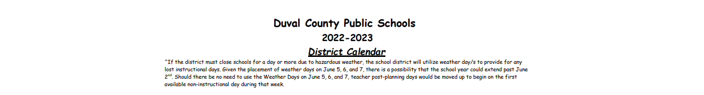 District School Academic Calendar for Mattie V Rutherford Alt Ed Center