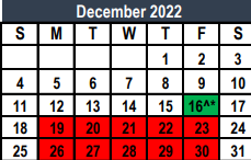 District School Academic Calendar for Alter Discipline Campus for December 2022