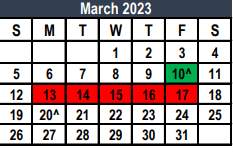 District School Academic Calendar for Saginaw Elementary for March 2023