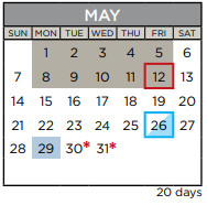 District School Academic Calendar for Cedar Creek Elementary for May 2023