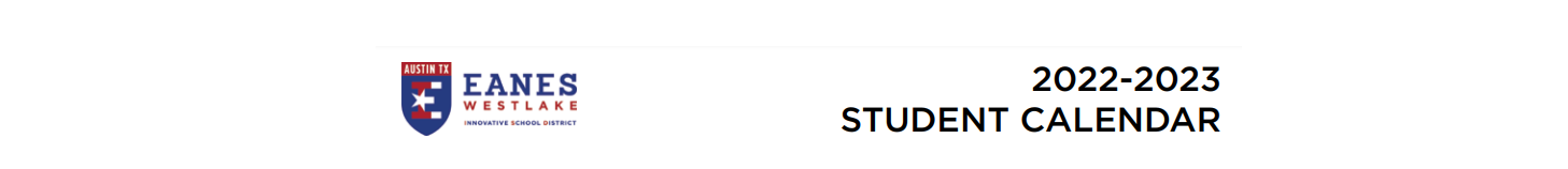 District School Academic Calendar for Eanes Elementary