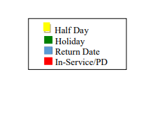 District School Academic Calendar Legend for Villa Del Rey Elementary School