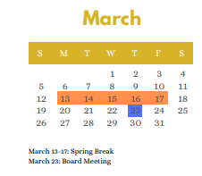 District School Academic Calendar for Legacy Middle School for March 2023