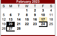 District School Academic Calendar for Memorial High School for February 2023