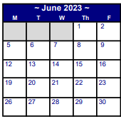 District School Academic Calendar for El Campo H S for June 2023