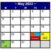 District School Academic Calendar for Myatt El for May 2023