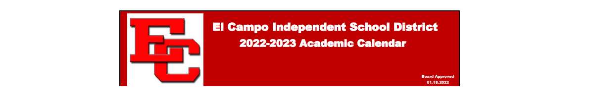 District School Academic Calendar for El Campo Middle