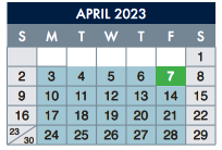 District School Academic Calendar for Wiggs Middle for April 2023