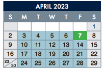 District School Academic Calendar for Johnson Elementary for April 2023