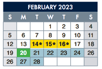 District School Academic Calendar for E-2 Central NE El Don't Use for February 2023