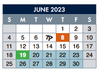 District School Academic Calendar for Bassett Middle for June 2023