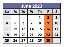 District School Academic Calendar for Booker T Washington Elementary for June 2023