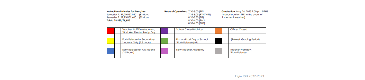 District School Academic Calendar Key for Booker T Washington Elementary