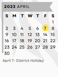 District School Academic Calendar for Austin Elementary for April 2023