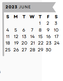 District School Academic Calendar for Ennis Int for June 2023