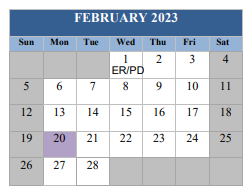 District School Academic Calendar for Warrington Middle School for February 2023