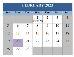 District School Academic Calendar for Jim C. Bailey Middle School for February 2023