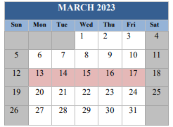 District School Academic Calendar for Wedgewood Middle School for March 2023