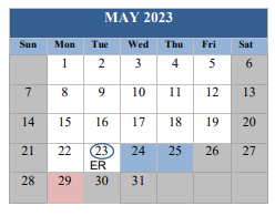 District School Academic Calendar for J. M. Tate Senior High School for May 2023