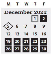 District School Academic Calendar for Yujin Gakuen Elementary School for December 2022