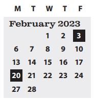 District School Academic Calendar for Crest Drive Elementary School for February 2023