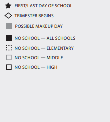 District School Academic Calendar Legend for Spring Creek Elementary School