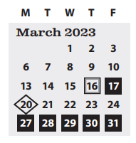 District School Academic Calendar for Yujin Gakuen Elementary School for March 2023