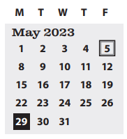 District School Academic Calendar for Howard Elementary School for May 2023