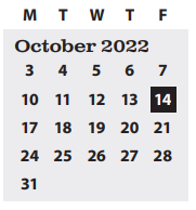 District School Academic Calendar for North Eugene High School for October 2022