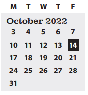 District School Academic Calendar for Churchill Alternative High School for October 2022