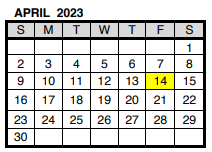District School Academic Calendar for School Of Academic & Career Dev for April 2023