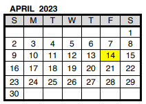 District School Academic Calendar for Harwood Middle School for April 2023