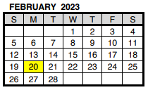 District School Academic Calendar for Central High School for February 2023