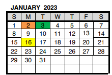 District School Academic Calendar for Cedar Hall Elementary School for January 2023