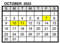 District School Academic Calendar for Fairlawn Elementary School for October 2022