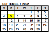 District School Academic Calendar for Vogel Elementary School for September 2022
