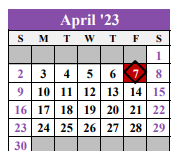 District School Academic Calendar for Tarrant County Jjaep School for April 2023