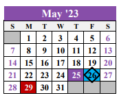 District School Academic Calendar for Tarrant County Jjaep School for May 2023