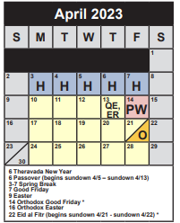 District School Academic Calendar for Lee High for April 2023