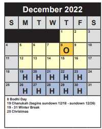 District School Academic Calendar for Willow Springs ELEM. for December 2022
