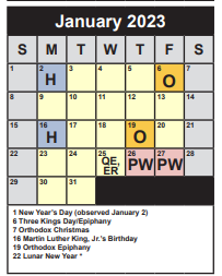 District School Academic Calendar for Mosby Woods ELEM. for January 2023