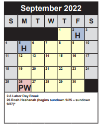 District School Academic Calendar for Laurel Ridge ELEM. for September 2022