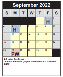 District School Academic Calendar for West Springfield High for September 2022