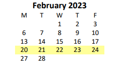 District School Academic Calendar for Fayette Elementary School for February 2023