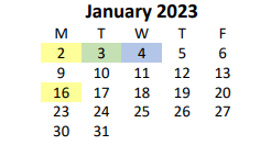 District School Academic Calendar for Berry High School for January 2023