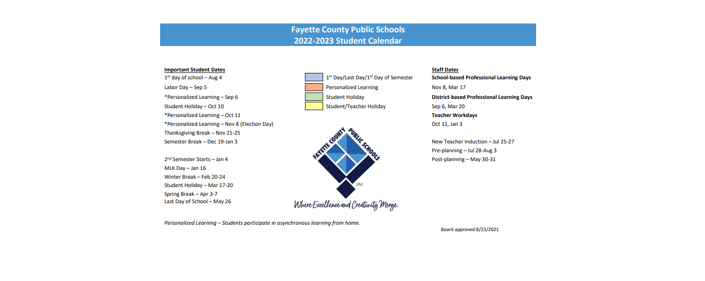 District School Academic Calendar Key for Braelinn Elementary School